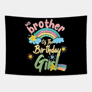 Big Brother Of The Birthday Girl Rainbow Matching Family Tapestry