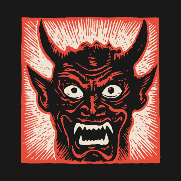 Lino Cut Devil by n23tees