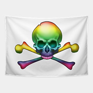 Rainbow Skull and Bones Tapestry