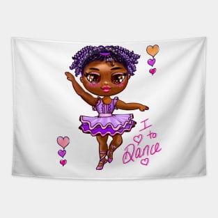 Ballet - African American girl dancing in purple tutu #1 - I love to dance Tapestry