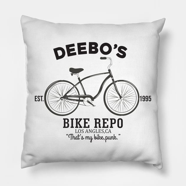 DEBOO'S BIKE REPO Pillow by Geminiguys