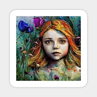 girl from spring fairy tale Magnet