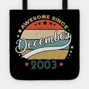 Awesome Since December 2003 Birthday Retro Sunset Vintage Tote