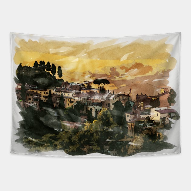 Tuscany Italy Historic Countryside treasures considered one of a kind worldwide Tapestry by Naumovski