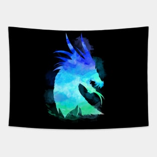 Dragon Watercolor Lagoon Tapestry