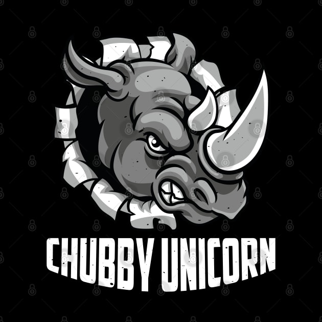 Angry Chubby Unicorn Rhino Gift by SPOKN