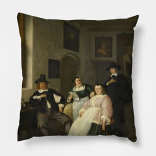 The De Goyer Family and the Painter by Adriaen van Ostade Pillow