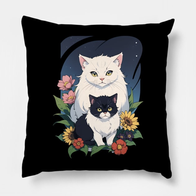 Floral Persian's Nocturne Pillow by VerdantCreature