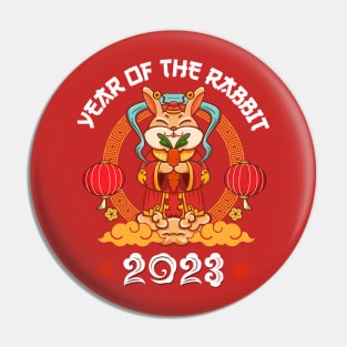 Cute Year Of The Rabbit 2023 Funny Chinese New Year 2023 Pin