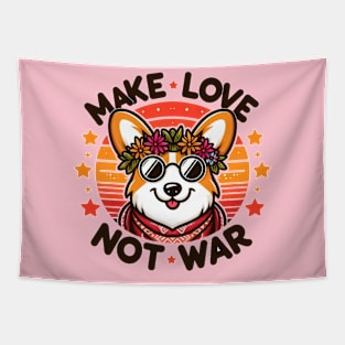 Hippie Corgi Tapestry