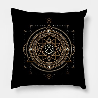 Polyhedral D20 Dice Sacred Symbol of the Occultist Pillow