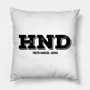 HND Tokyo Haneda Japan Airport Code Pillow