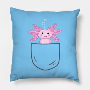 Pink Axolotl In A Pocket Pillow