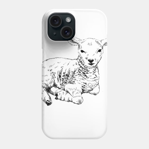 Lamb print Phone Case by rachelsfinelines