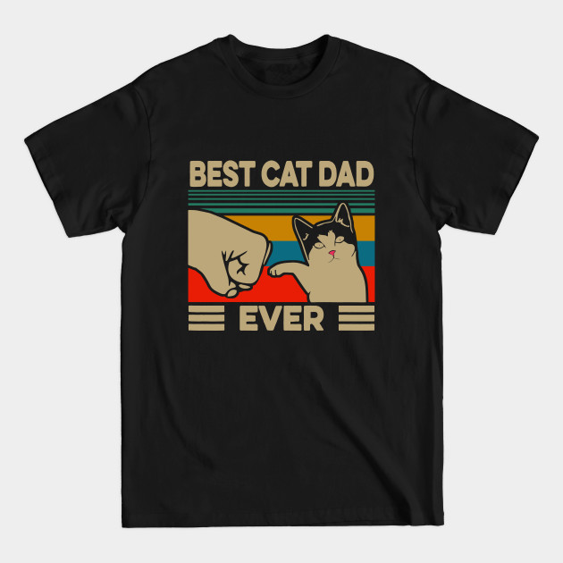 Vintage Best Cat Dad Ever - Cats - T-Shirt