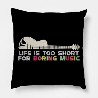 Life's Too Short for Boring Music, Line Art of Guitar Pillow