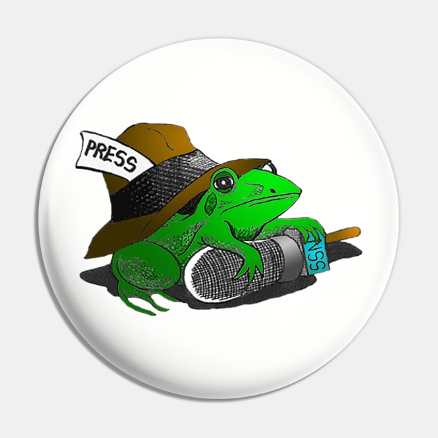 ToughPigs frog reporter Pin by ToughPigs