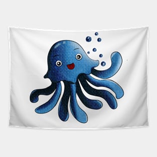 Blue Octopus Tapestry