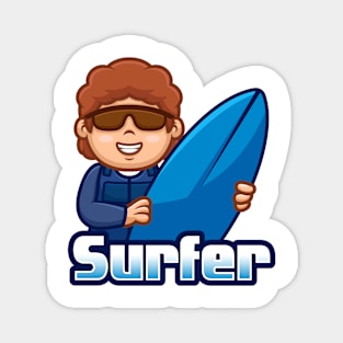 Surfer Cartoon Magnet