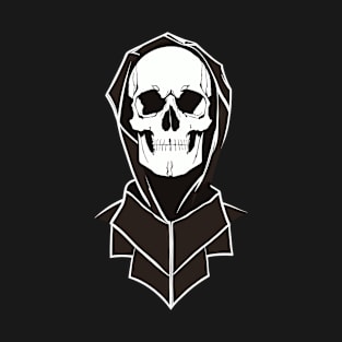 a hooded skull illustration T-Shirt