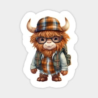 Back To School Highland Cow Magnet