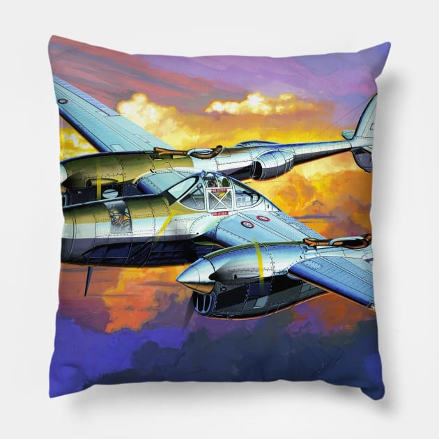 P38 Pathfinder Pillow by Aircraft.Lover