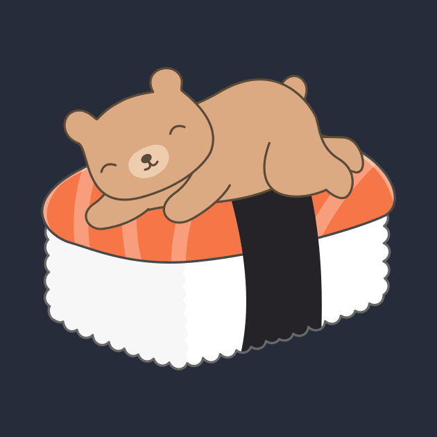 Kawaii Brown Bear Sushi T-Shirt by happinessinatee