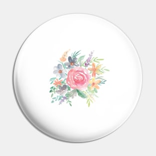 Watercolor Blush Pink Floral bouquet Pin