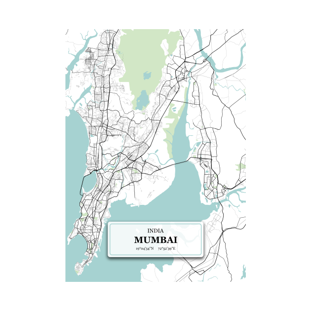 Mumbai India City Map with GPS Coordinates Mumbai India Phone Case