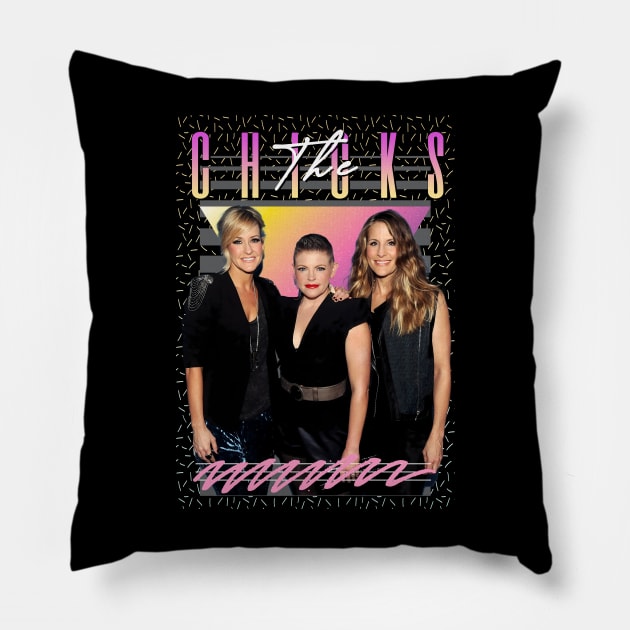 dixie chicks Retro Style Fan Art Pillow by Madesu Art