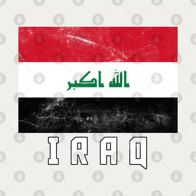 Iraq // Faded Vintage Style Flag Art Design by DankFutura