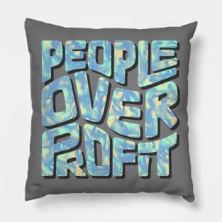 People Over Profit Word Art Pillow