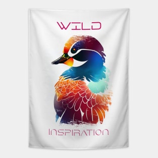 Mandarin Duck Wild Nature Animal Colors Art Painting Tapestry