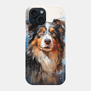 Australian Shepherd Watercolor Tie Dye Phone Case