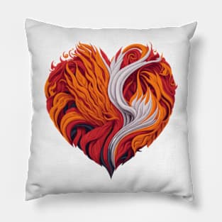 Flaming Passion - Fire Heart Pillow