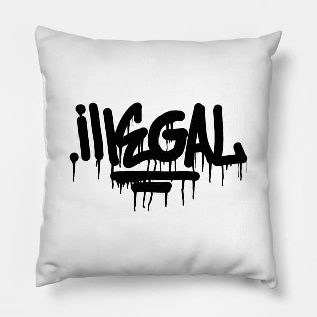 Illegal graffiti Pillow by Mr Youpla