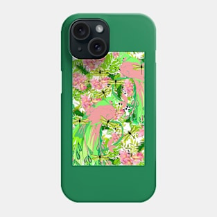 LILY PEACOCK BIRD BOTANICAL PALM Phone Case