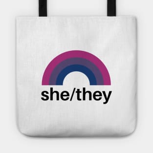 She/They Pronouns Bisexual Pride Tote