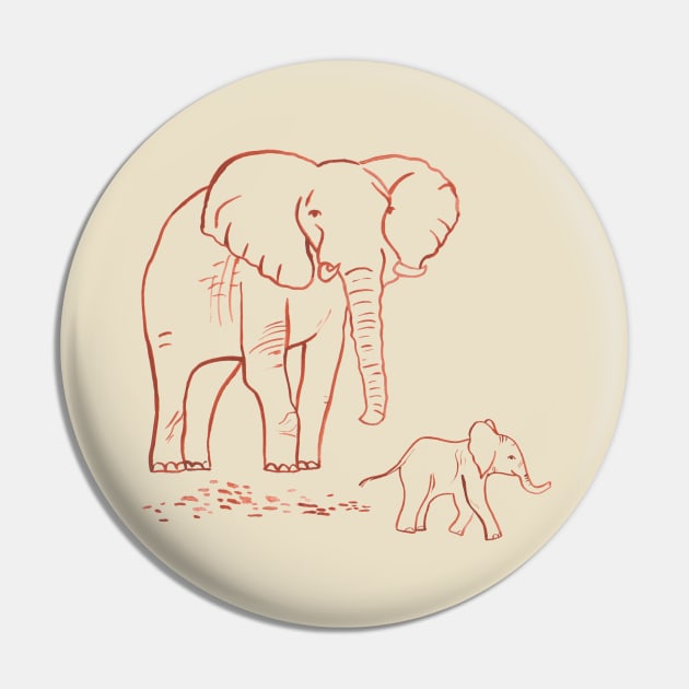 Elephant and Baby Pin by Das Brooklyn