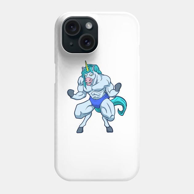 Fitness Bodybuilder Unicorn Shows Muscles - Gym Phone Case by Modern Medieval Design