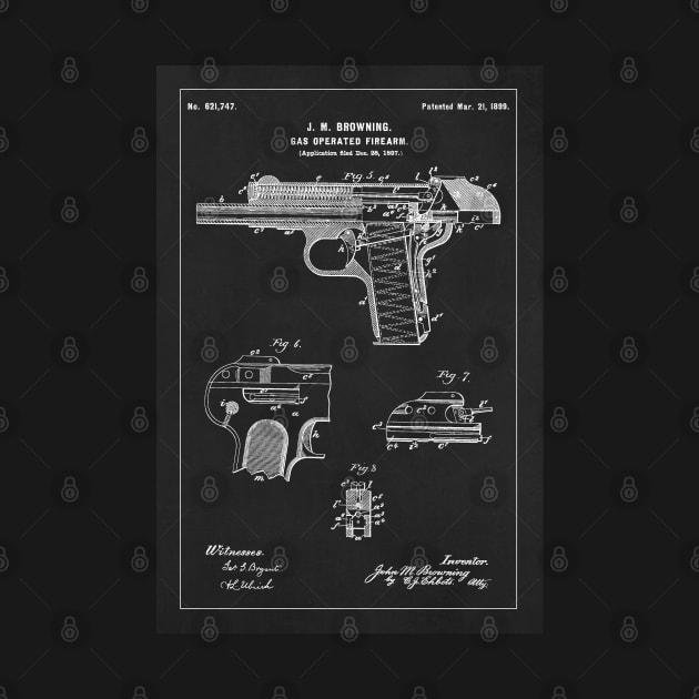 Browning automatic pistol - 1899 Patent - aP02 by SPJE Illustration Photography