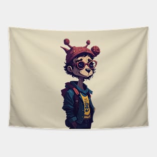 Giraffe Boy, Cool Giraffe Character Tapestry