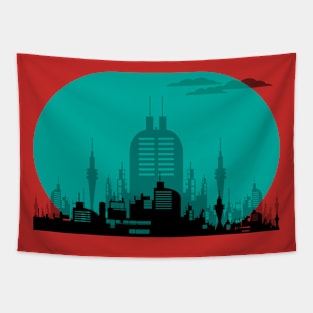 illustration of Background flat city Tapestry