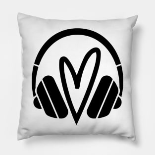 Listen to Your Heart Headphones Music Lover Intuition Audiofiction Pillow