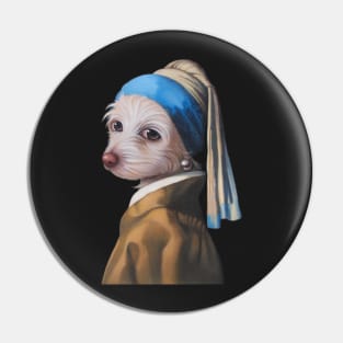 The Dog with the Pearl Earring (silhouette) Pin