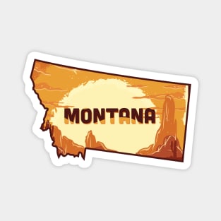 Montana state design / Montana lover / Montana cowboys gift idea / Montana home state Magnet