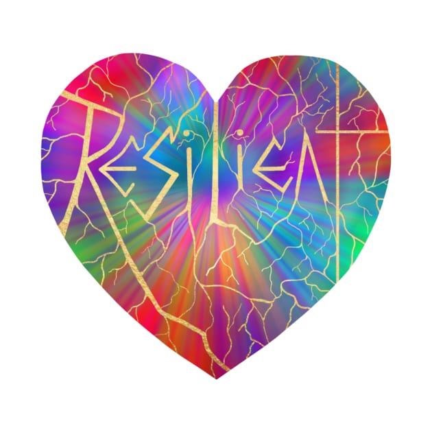 Resilient Rainbow Kintsugi Heart by Art by Deborah Camp