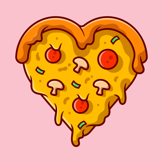 Love Pizza Cartoon Illustration by Catalyst Labs