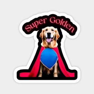 Super Golden-Golden Retriever Superhero Magnet