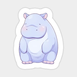 Little blue hippo on two legs Magnet